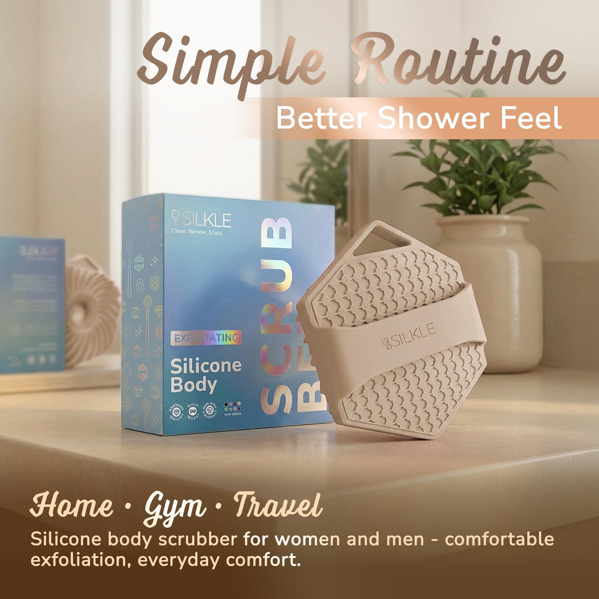 SILKLE packed in a toiletry kit ideal for travel and gym use