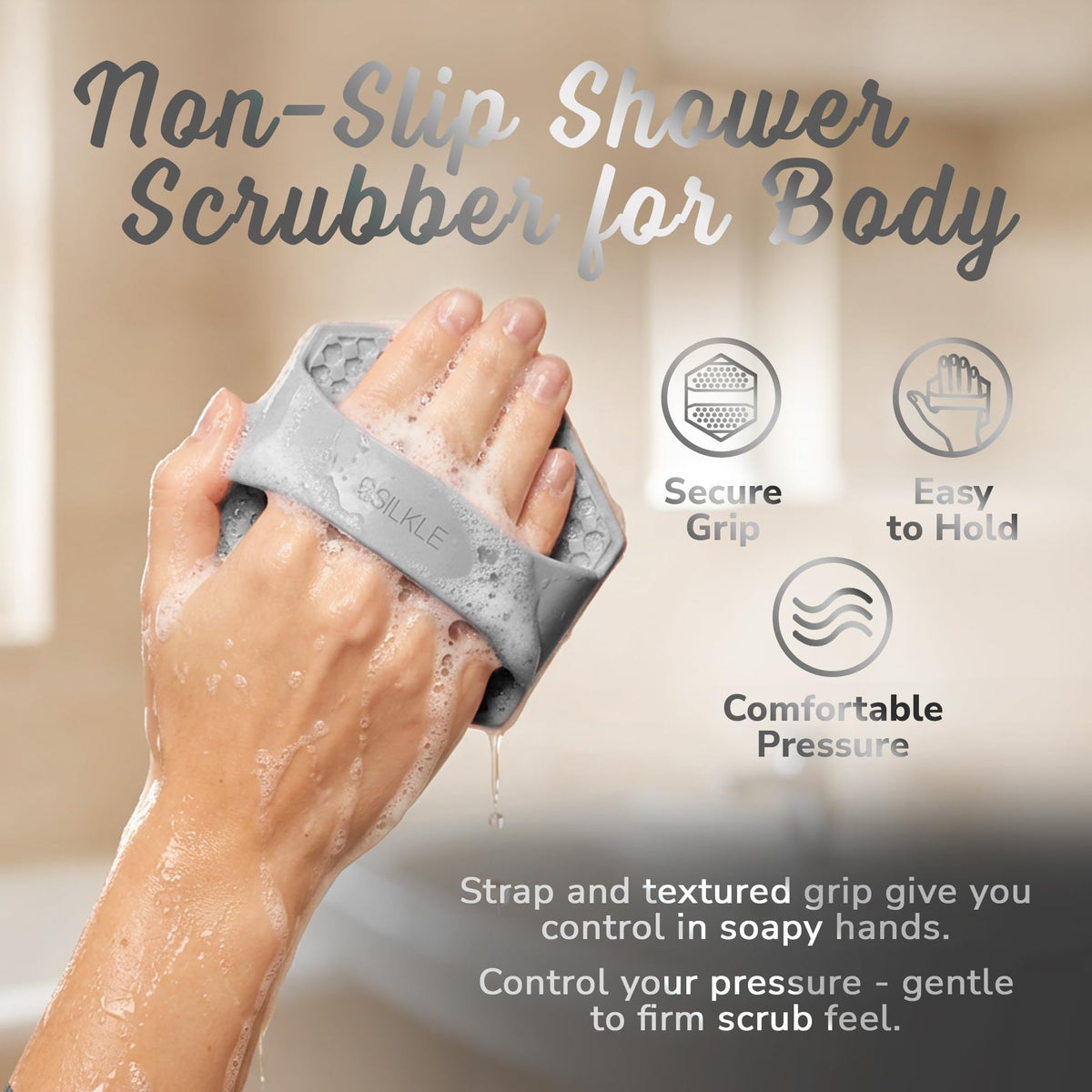 SILKLE rinsing under water to show quick-dry hygienic design