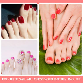SILPECWEE toes wearing finished red wraps highlighting salon-like glossy result