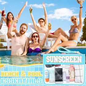 SilTriangle poolside lifestyle scene showing quick-access summer essentials benefit