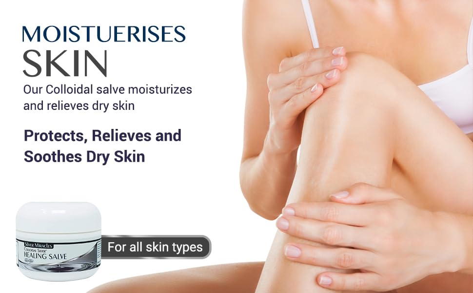 Silver Miracles salve being applied to hand demonstrating easy absorption and soothing benefit