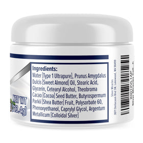 Silver Miracles cream texture close-up showing smooth, lightweight finish
