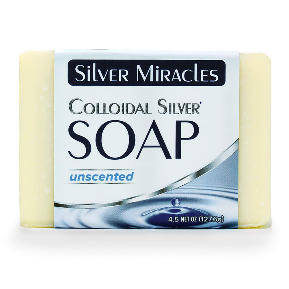 Silver Miracles front packaging showing unscented natural soap benefits