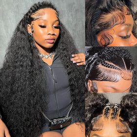 Simeider front view packaging showing 30-inch deep wave wig and natural volume benefit