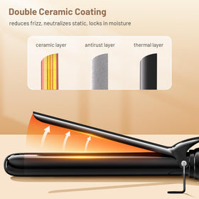 SimerSure ceramic barrel close-up highlighting smooth coating and reduced frizz