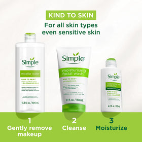 Simple moisturizer smoothed on hand to show immediate hydration and silky finish