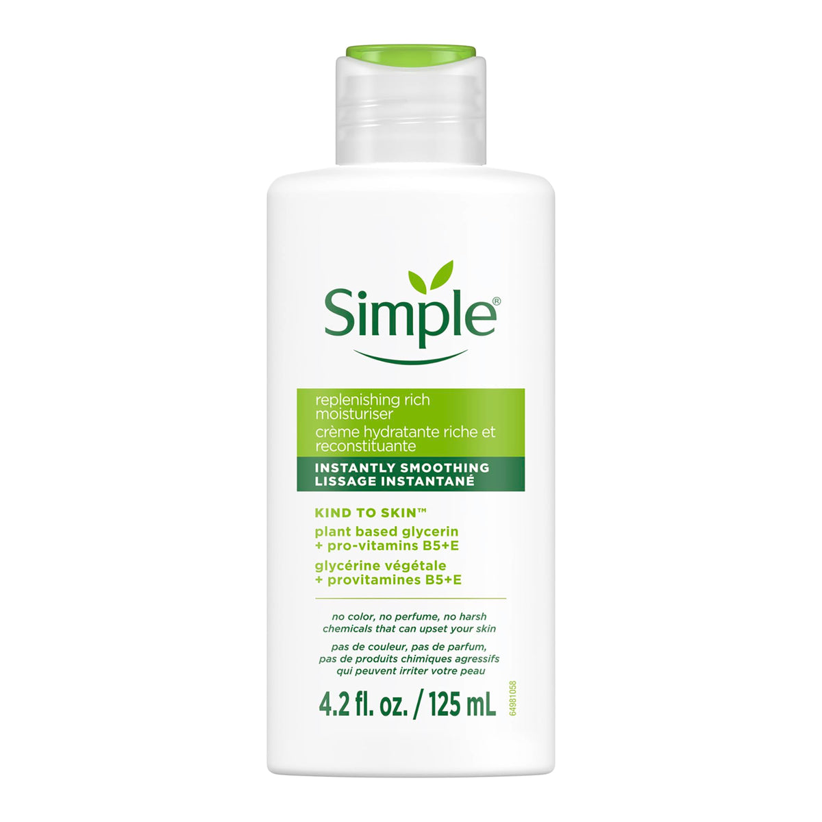 Simple front packaging of moisturizer showing label and size, promoting gentle hydration