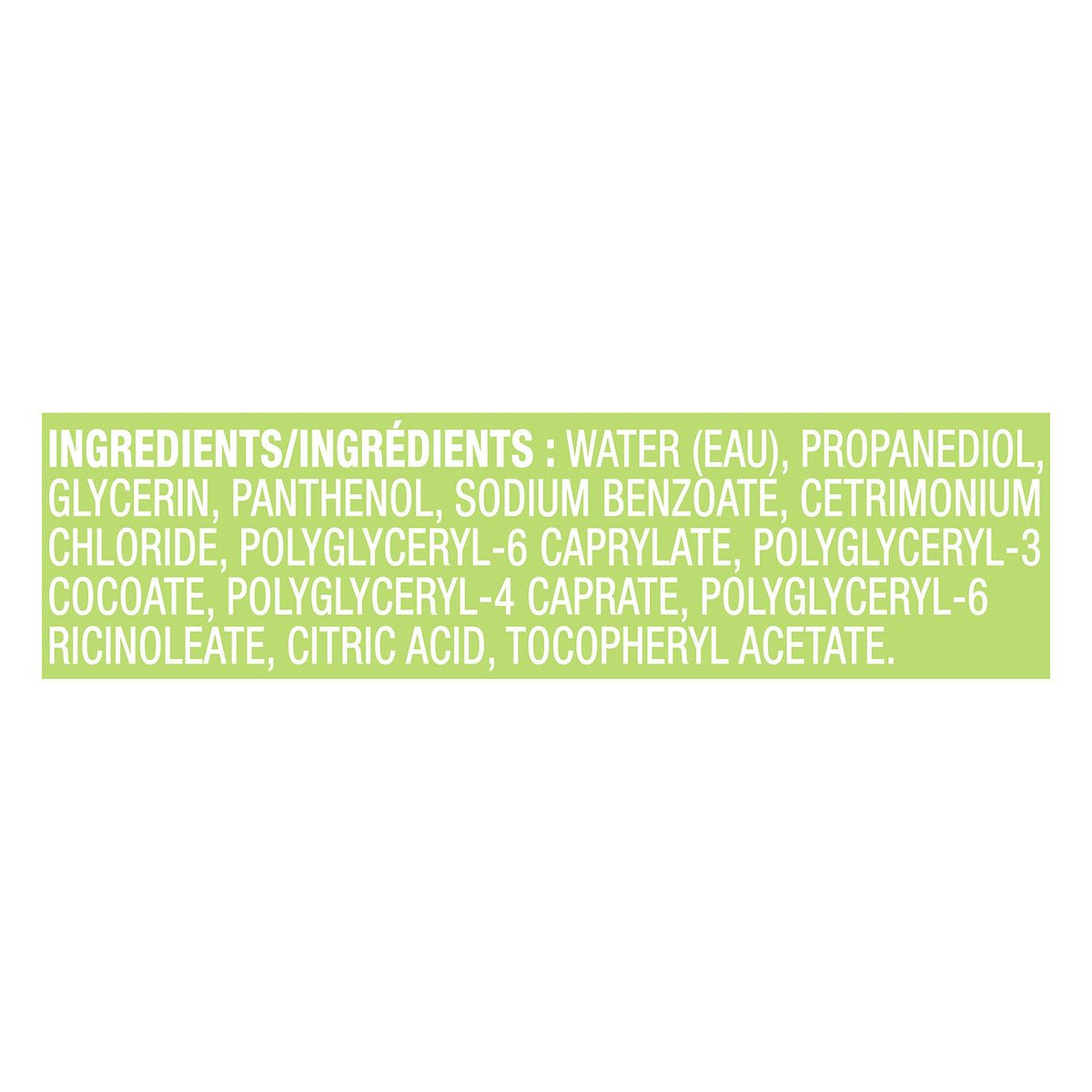 Simple micellar close-up label highlighting ingredients and gentle formulation benefits
