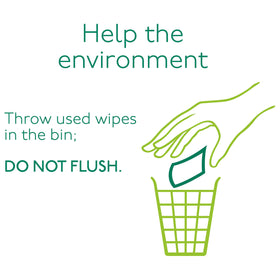 Simple wipes on bathroom vanity with mirror portraying daily skincare convenience