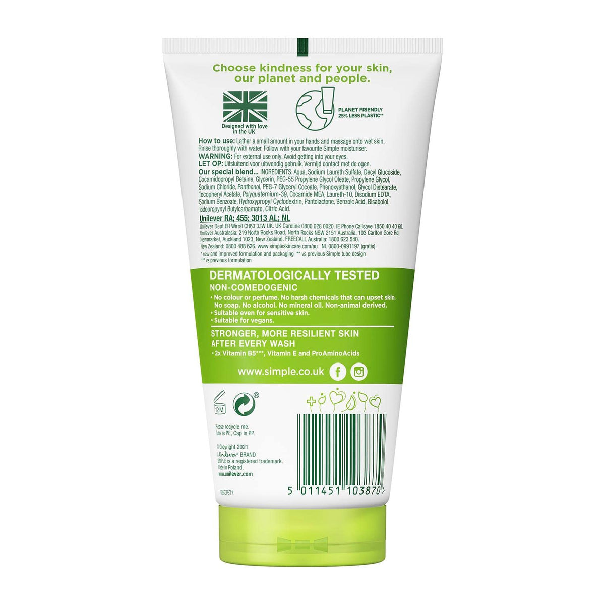 Simple tube close-up cap emphasizing spill-free travel benefit