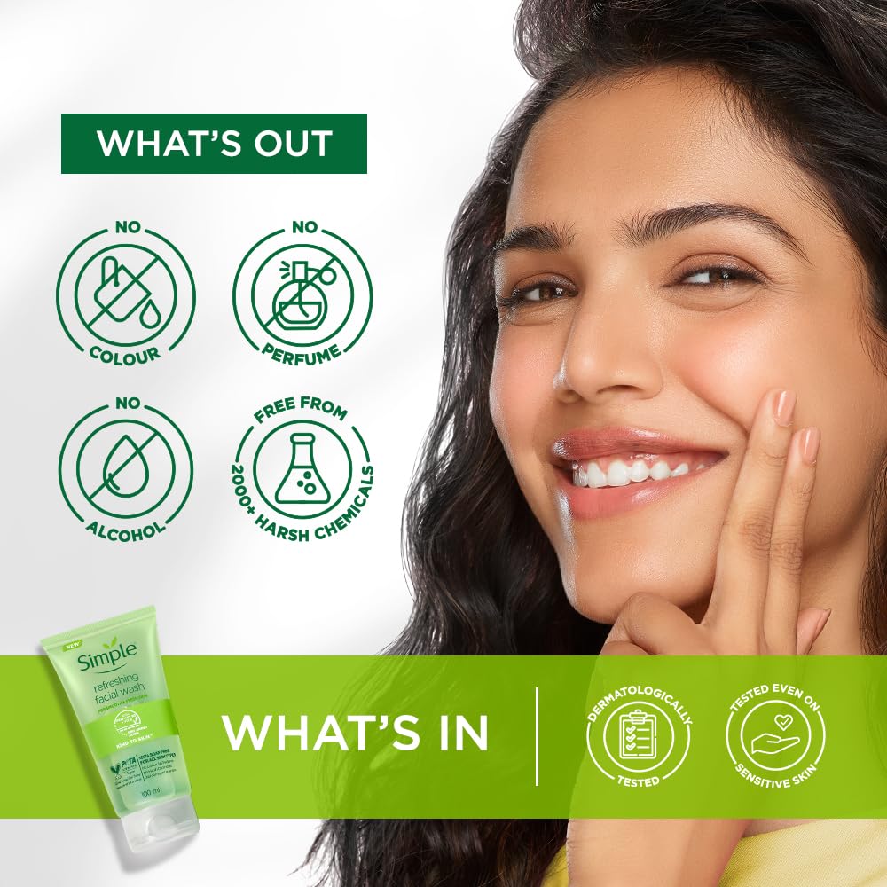 Face-wash splash scene with Simple illustrating gentle rinse-off performance