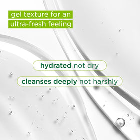 Close-up gel texture of Simple showing lightweight formula for easy rinsing
