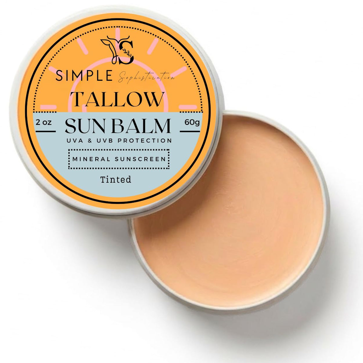 Simple Sophistication jar front showing tinted fair balm and SPF 30 benefit