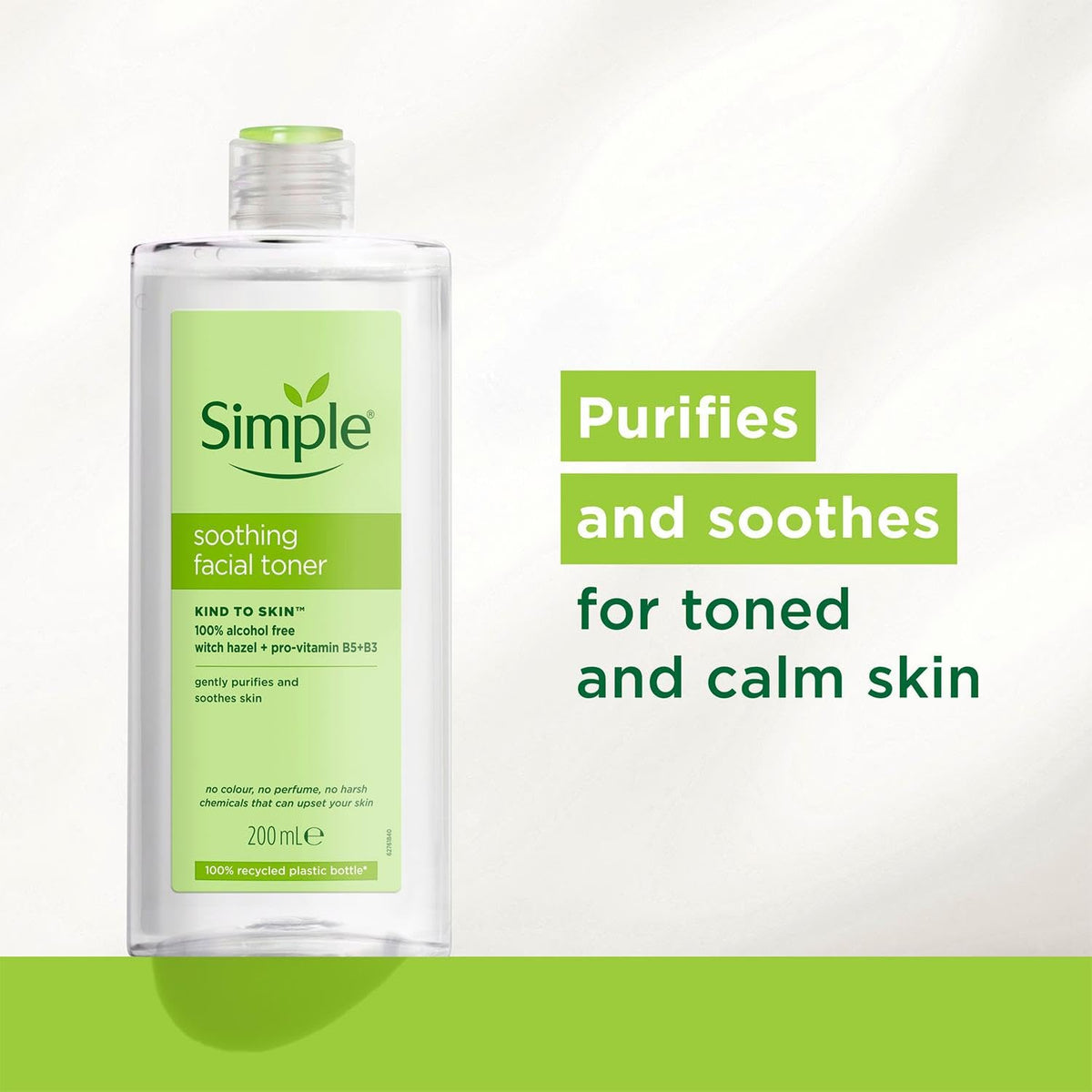 Simple toner in hand being applied for quick skin refresh