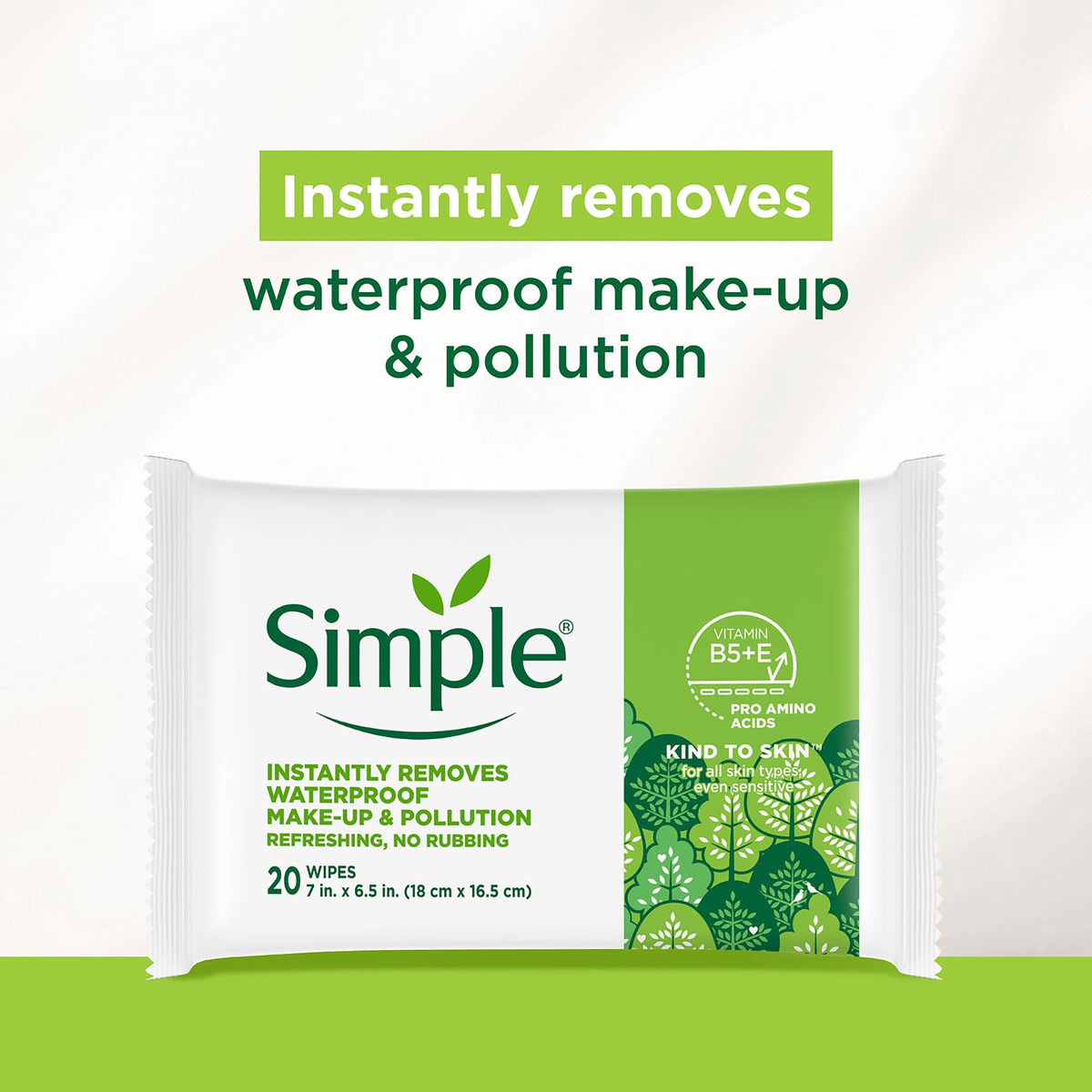 Simple close-up of wipe texture and moisture, shows gentle cleansing action