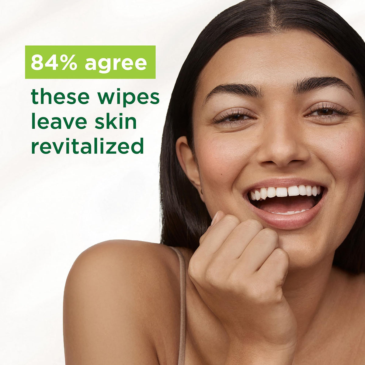 Simple wipe removing waterproof mascara from eye, demonstrates effective removal
