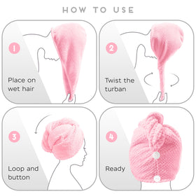 SimpleField turbans on bathroom counter illustrating lightweight, reusable routine convenience