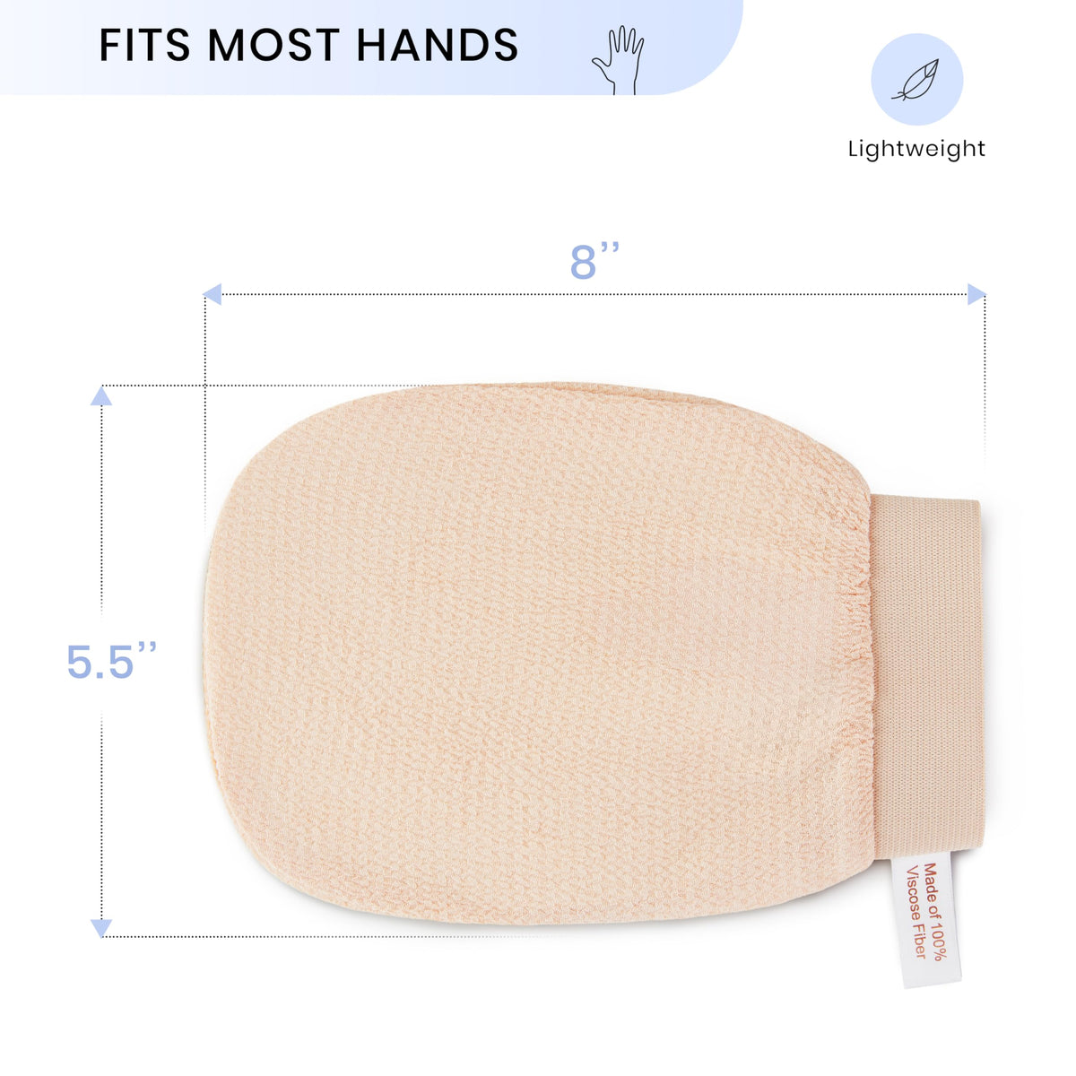 SimpleField mitt with exfoliated skin residue showcasing removal of dead skin cells