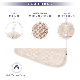 SimpleField model wrapping wet hair showing secure fit and faster drying benefit