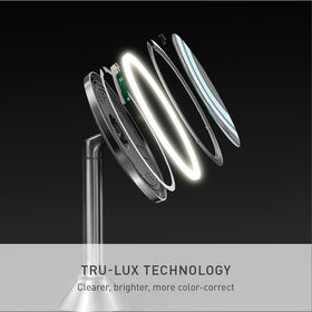 simplehuman 10X magnification close-up of mirror reflecting fine detail for precise grooming