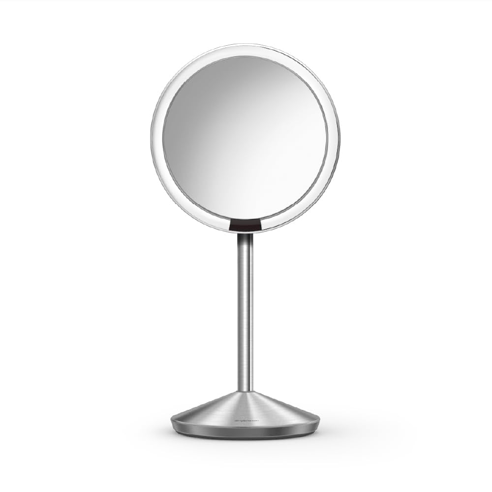 simplehuman travel mirror front closed in padded case showing compact protection and portability