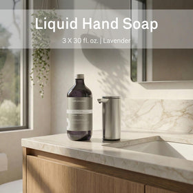 simplehuman close-up of soap texture pouring, showing smooth consistency for clog-free dispensing