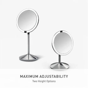 simplehuman mirror side view showing swivel hinge for adjustable angles and comfort