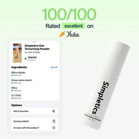 Simpletics ingredients label close-up emphasizing minimal, clean formula