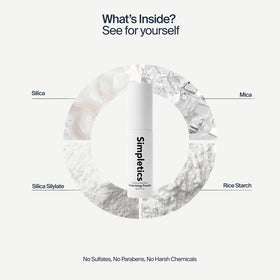 Simpletics jar inside a travel bag illustrating on-the-go touch-up benefit