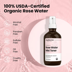 Simplified Skin bottle beside a ruler showing 4 oz size for travel-friendly convenience