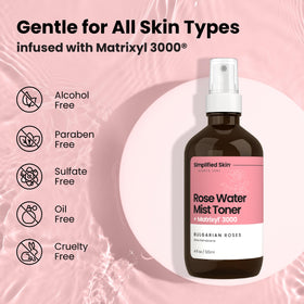 Simplified Skin bottle staged on bathroom counter for daily routine
