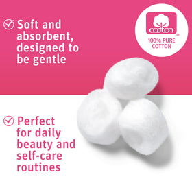 Simply Soft cotton ball in hand showing large size and absorbency