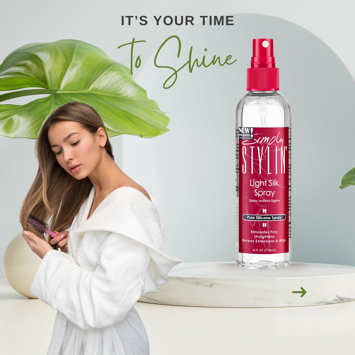 Simply Stylin' fine spray mist dispersing for even lightweight heat protection and coverage