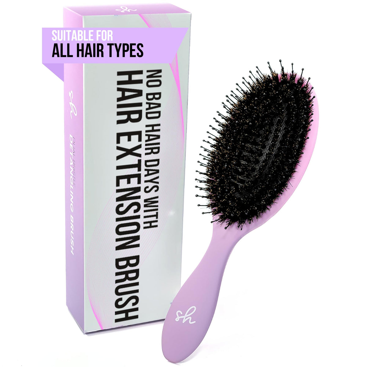SimplyHair front view of pink-purple ombre brush showing design and comfort