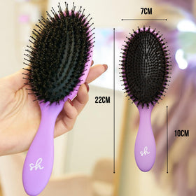 SimplyHair brush on bathroom counter styled with extensions for daily routine