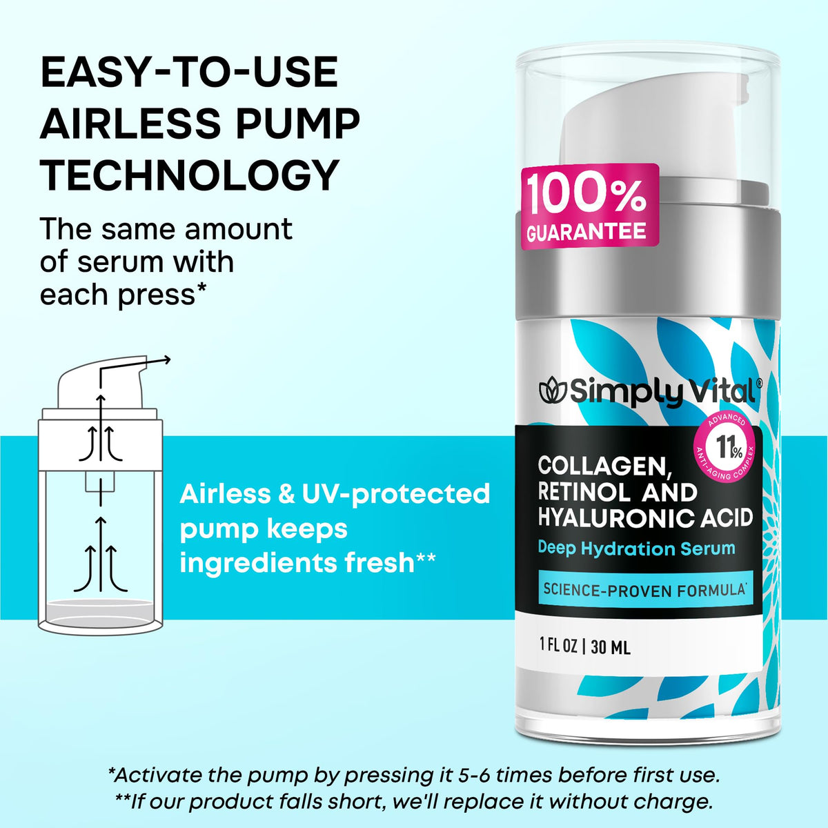 SimplyVital serum applied along neck and jawline demonstrating even coverage