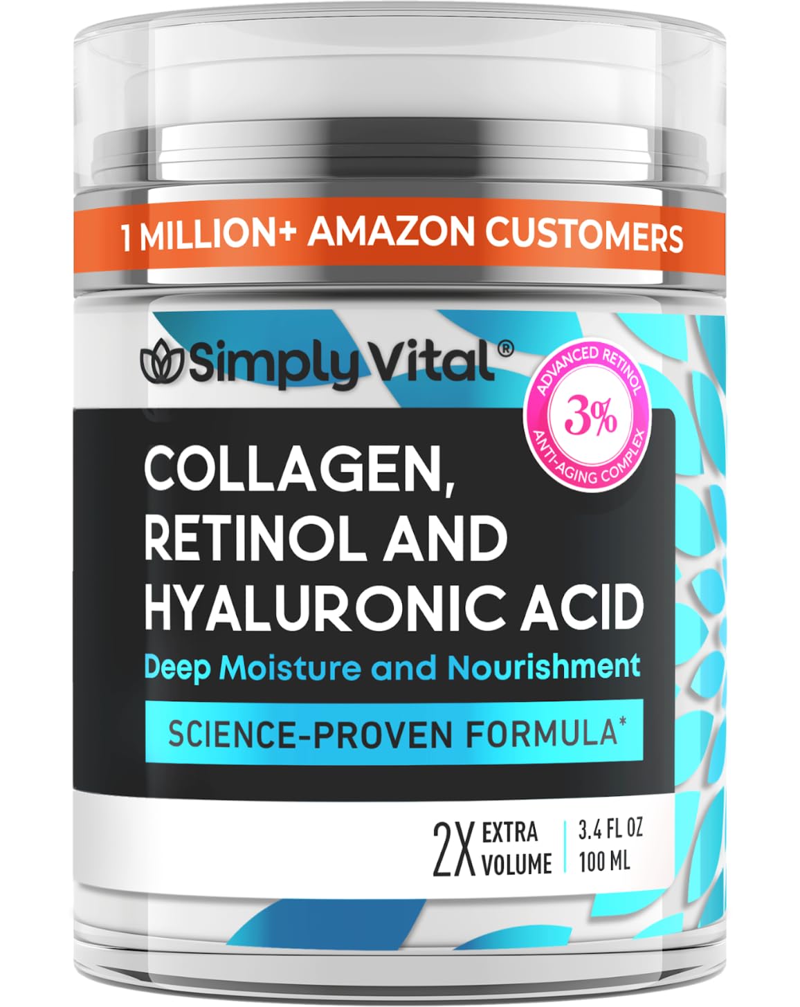 SimplyVital jar front view showing product and clean branding benefit clarity