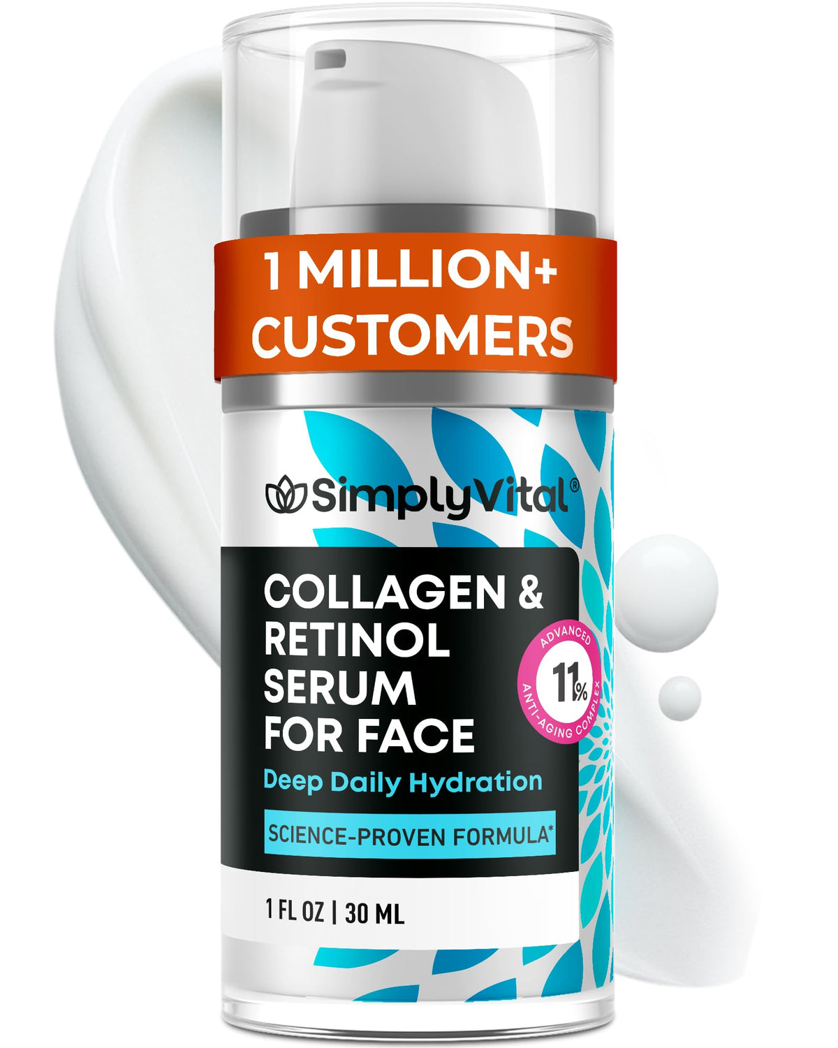 SimplyVital front bottle showing label and hydrating design benefit