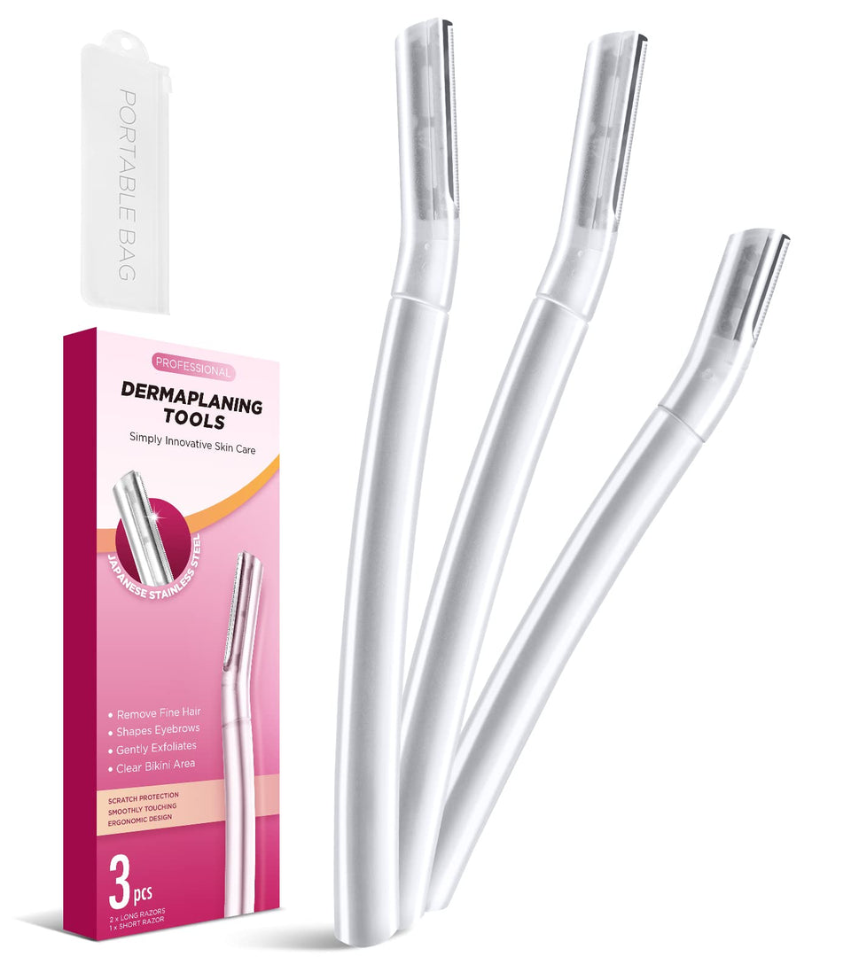 SINAHET front packaging showing three dermaplane blades for convenient replacement
