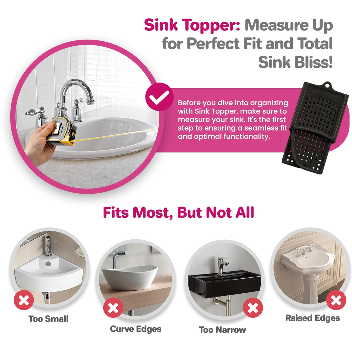 Sink Topper retail packaging and label highlighting features