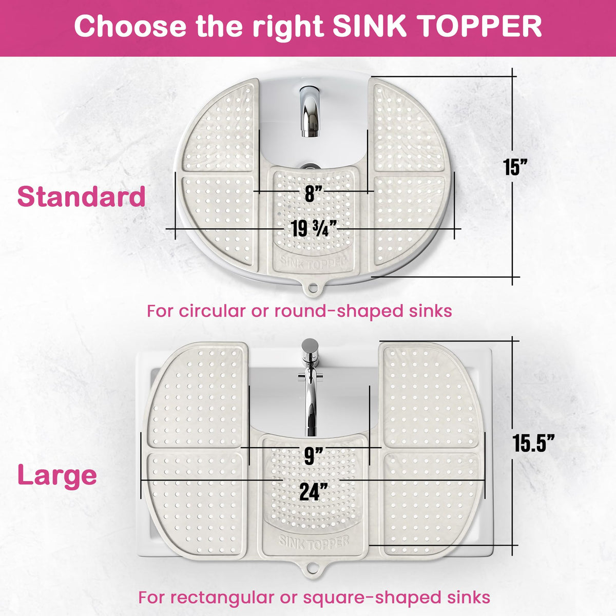 Sink Topper with hot tools safely resting to protect countertop