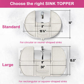 Sink Topper with hot tools safely resting to protect countertop