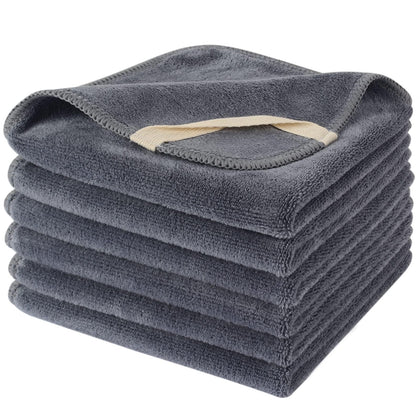 SINLAND front view of 6-pack grey washcloths showing neat packaging and value