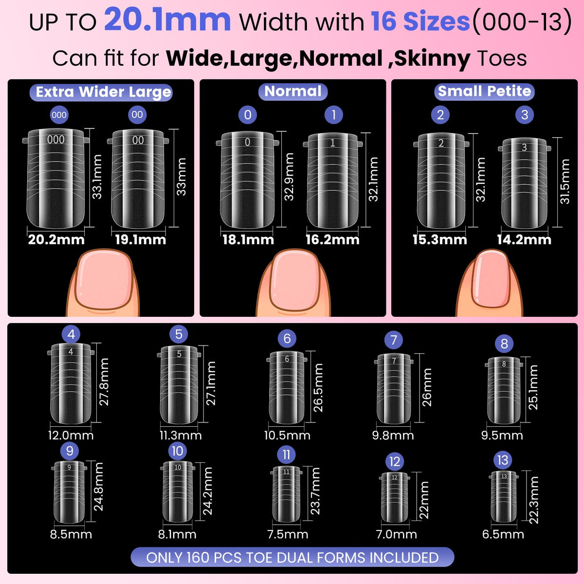 SINOKAME dual form applied to toe demonstrating clean, spill-free application