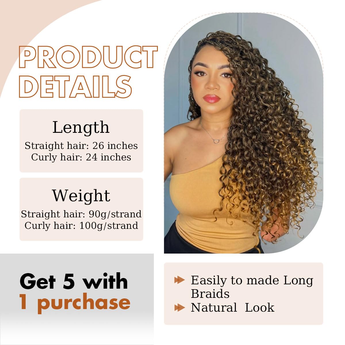 Siphis pre-stretched strand detail demonstrating tapered ends and easy braiding