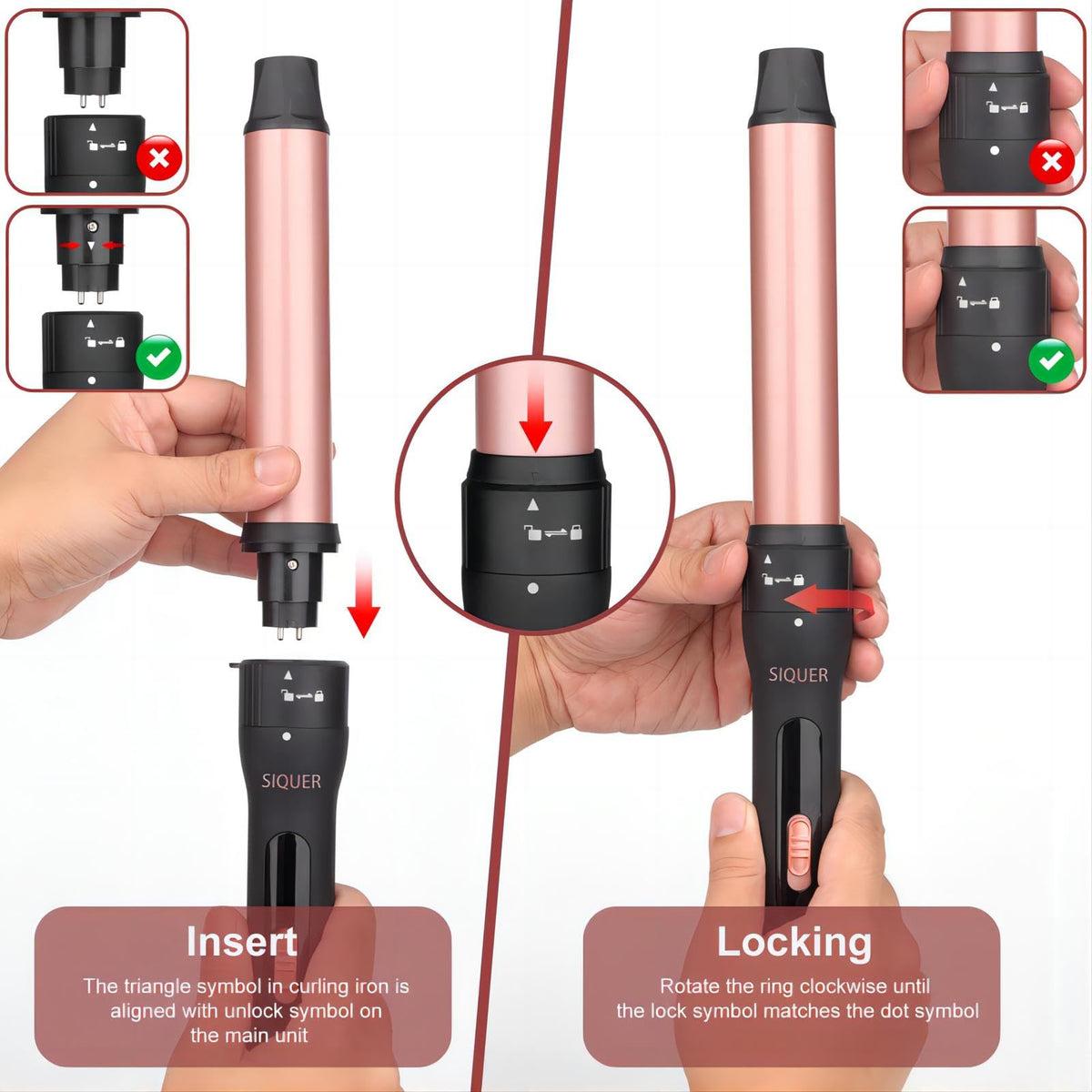 SIQUER wand with heat-protective glove in use showing safe handling benefit