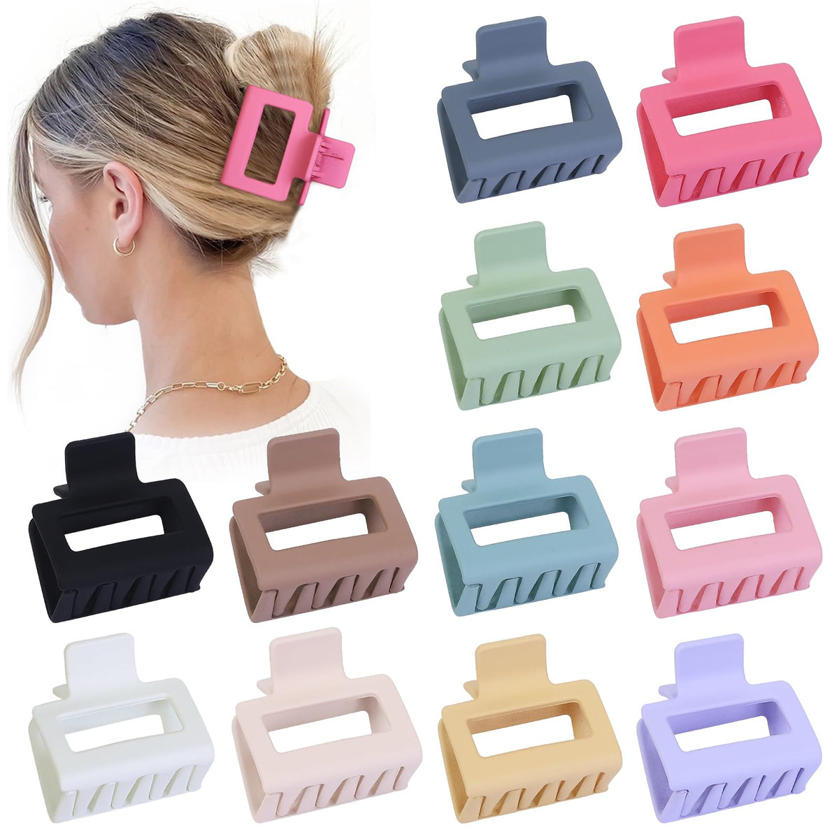 Sisiaipu front view of 12 colorful clips showing variety and convenience