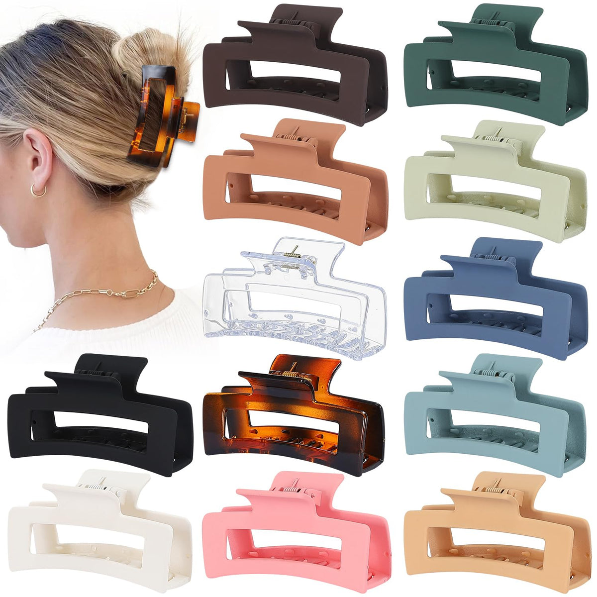 Sisiaipu front packaging showing all 12 colorful clips and organized set benefit
