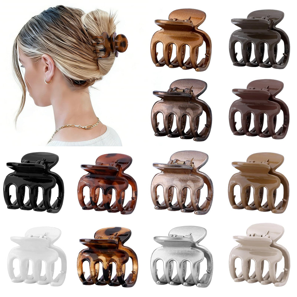 Sisiaipu front view of 12-piece clip set showing colors and packaging benefits