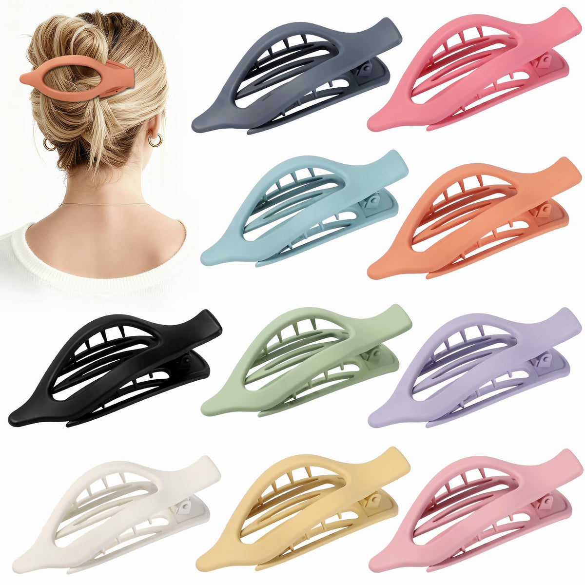 Sisiaipu front view of colorful clip pack showing all ten colors and size benefit